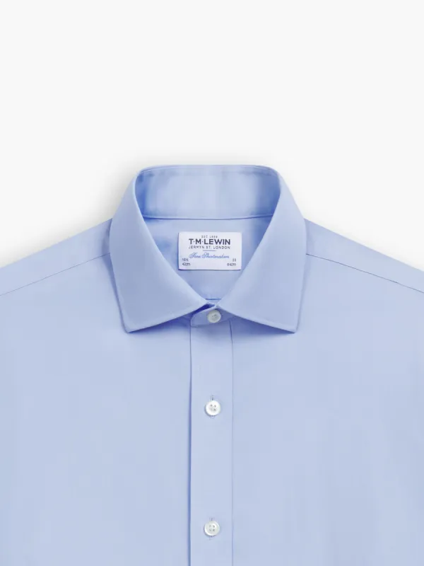 Non-Iron Light Blue Poplin Fitted Single Cuff Classic Collar Shirt sold by T.M.Lewin