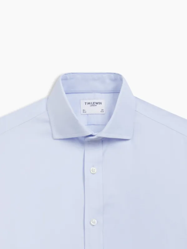 Non-Iron Light Blue Royal Oxford Regular Fit Dual Cuff Semi-Cutaway Collar Shirt sold by T.M.Lewin