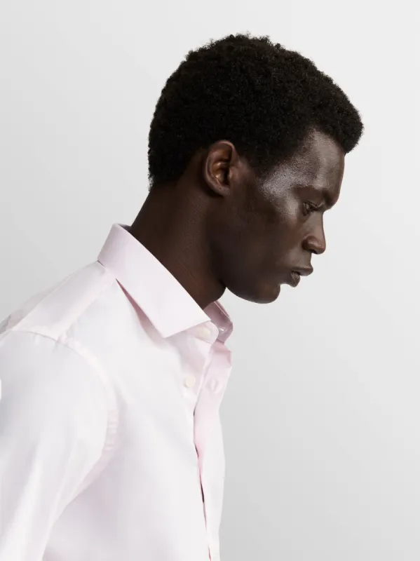 Pink Stretch Twill Slim Fit Single Cuff Classic Collar Shirt sold by T.M.Lewin