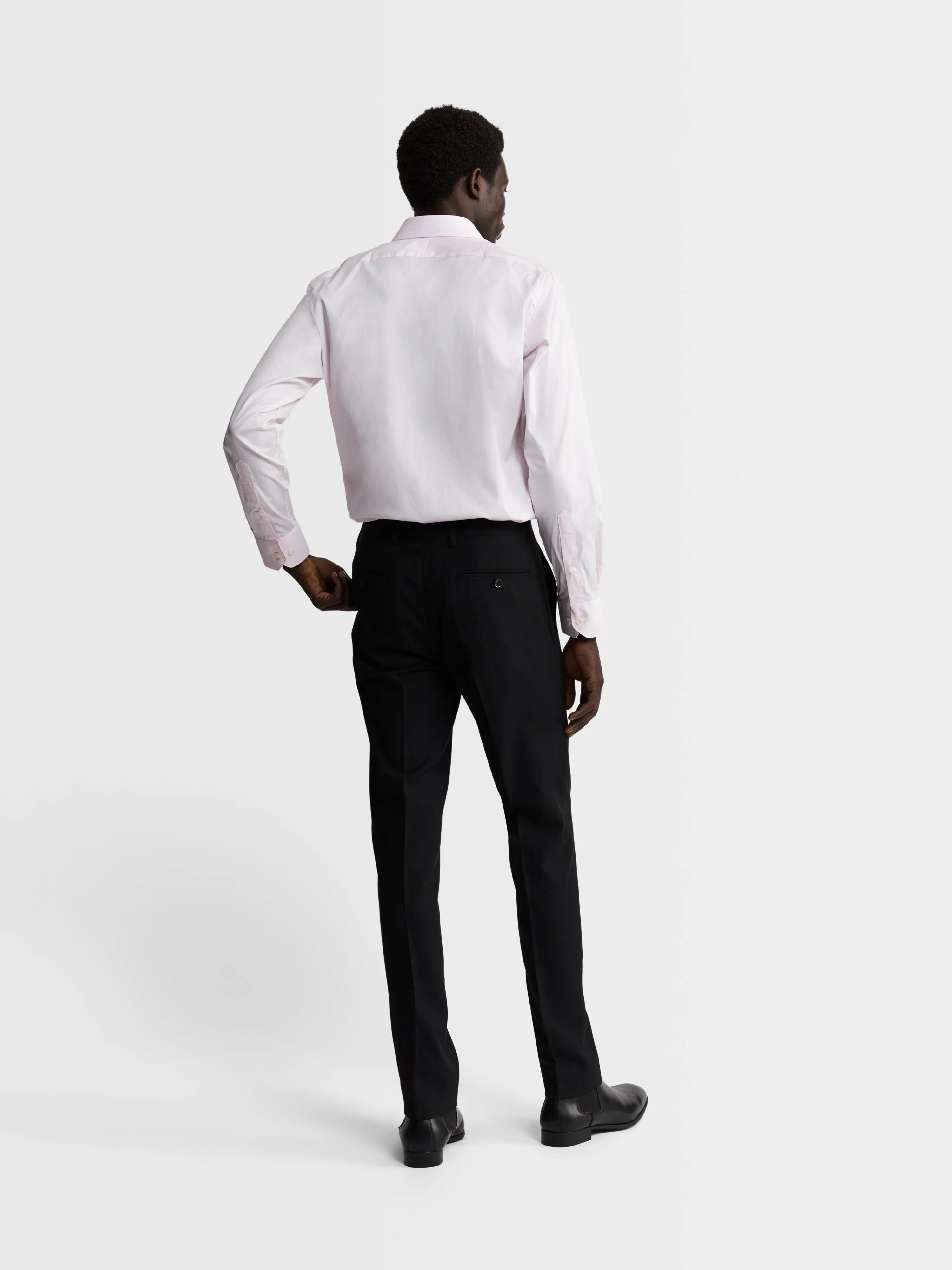 Pink Stretch Twill Slim Fit Single Cuff Classic Collar Shirt sold by T.M.Lewin product image thumbnail 4