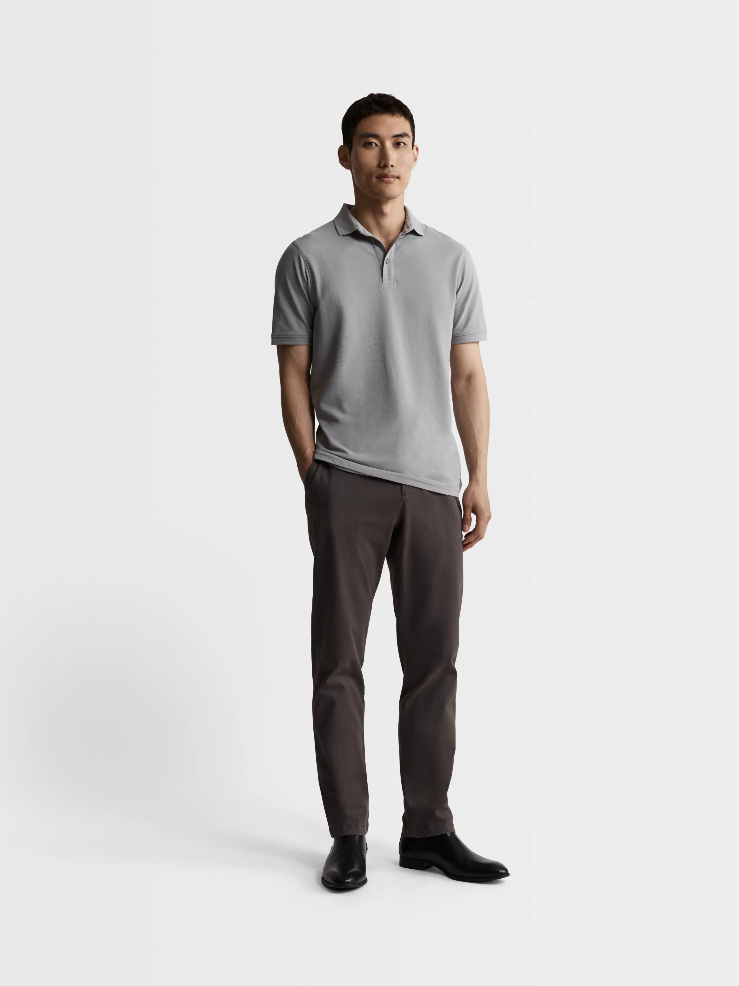 Slim Fit Grey Chinos sold by T.M.Lewin product image thumbnail 4