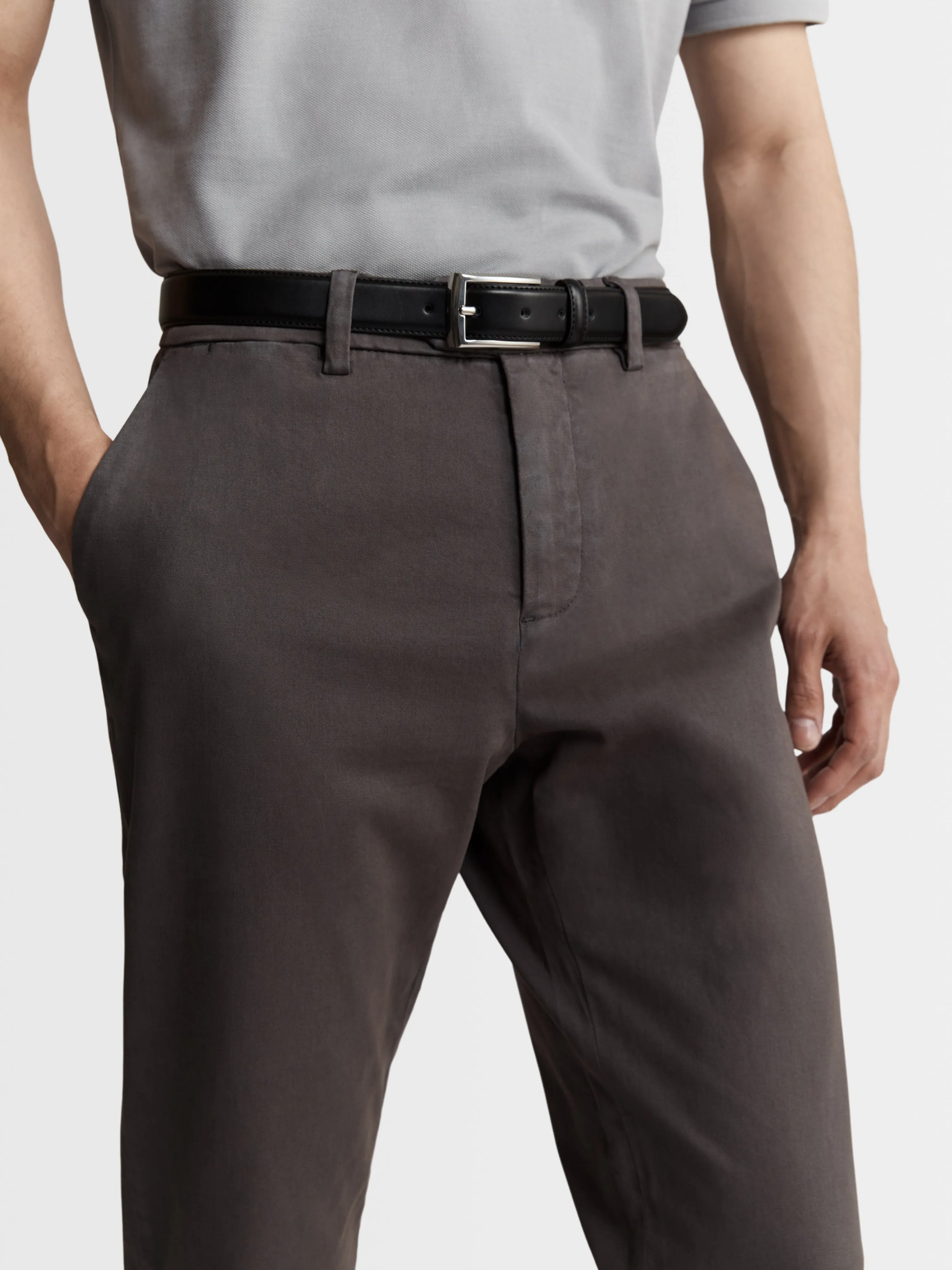 Slim Fit Grey Chinos sold by T.M.Lewin product image thumbnail 2