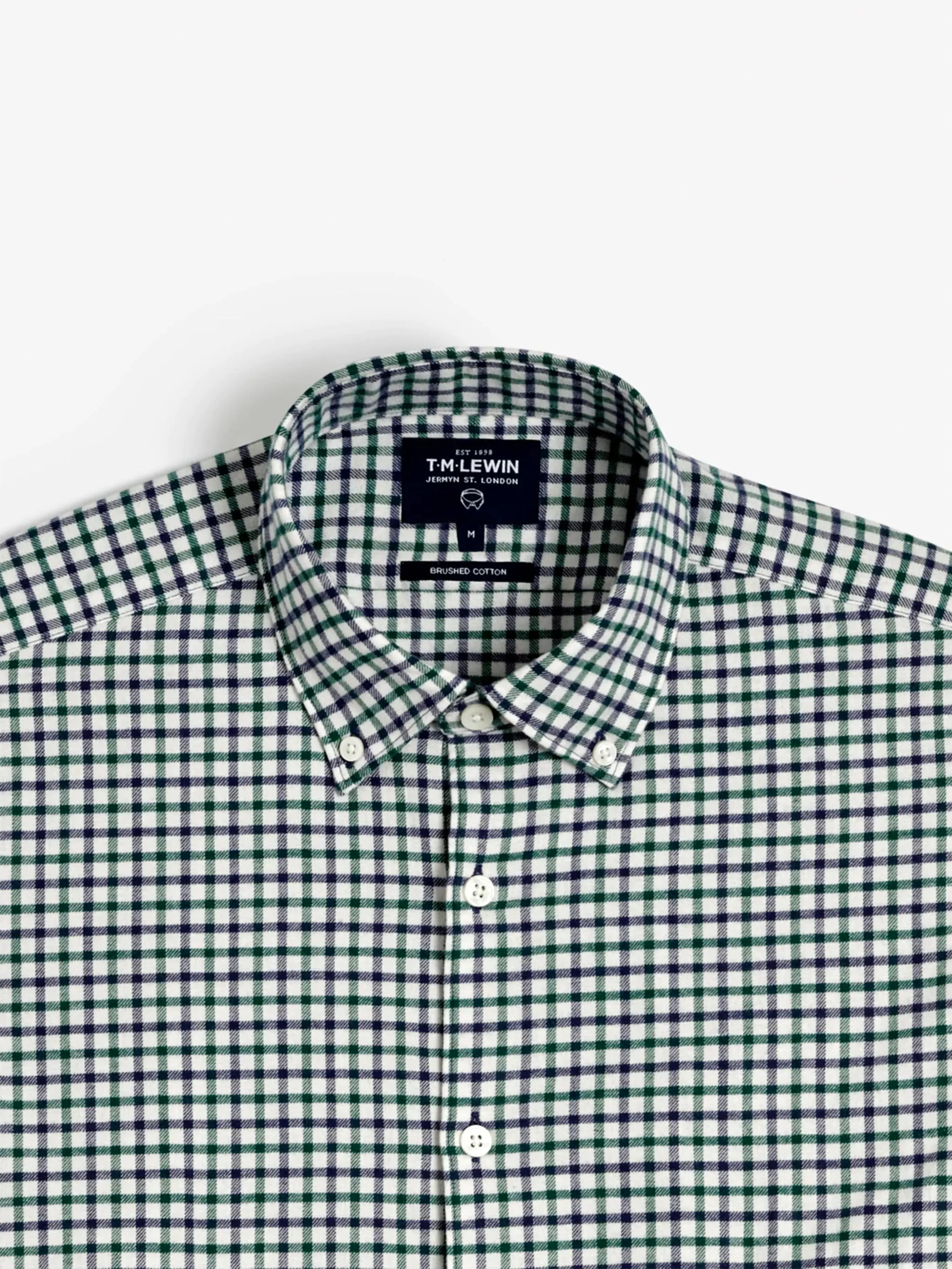 The Brushed Cotton Check Shirt sold by T.M.Lewin product image thumbnail 5
