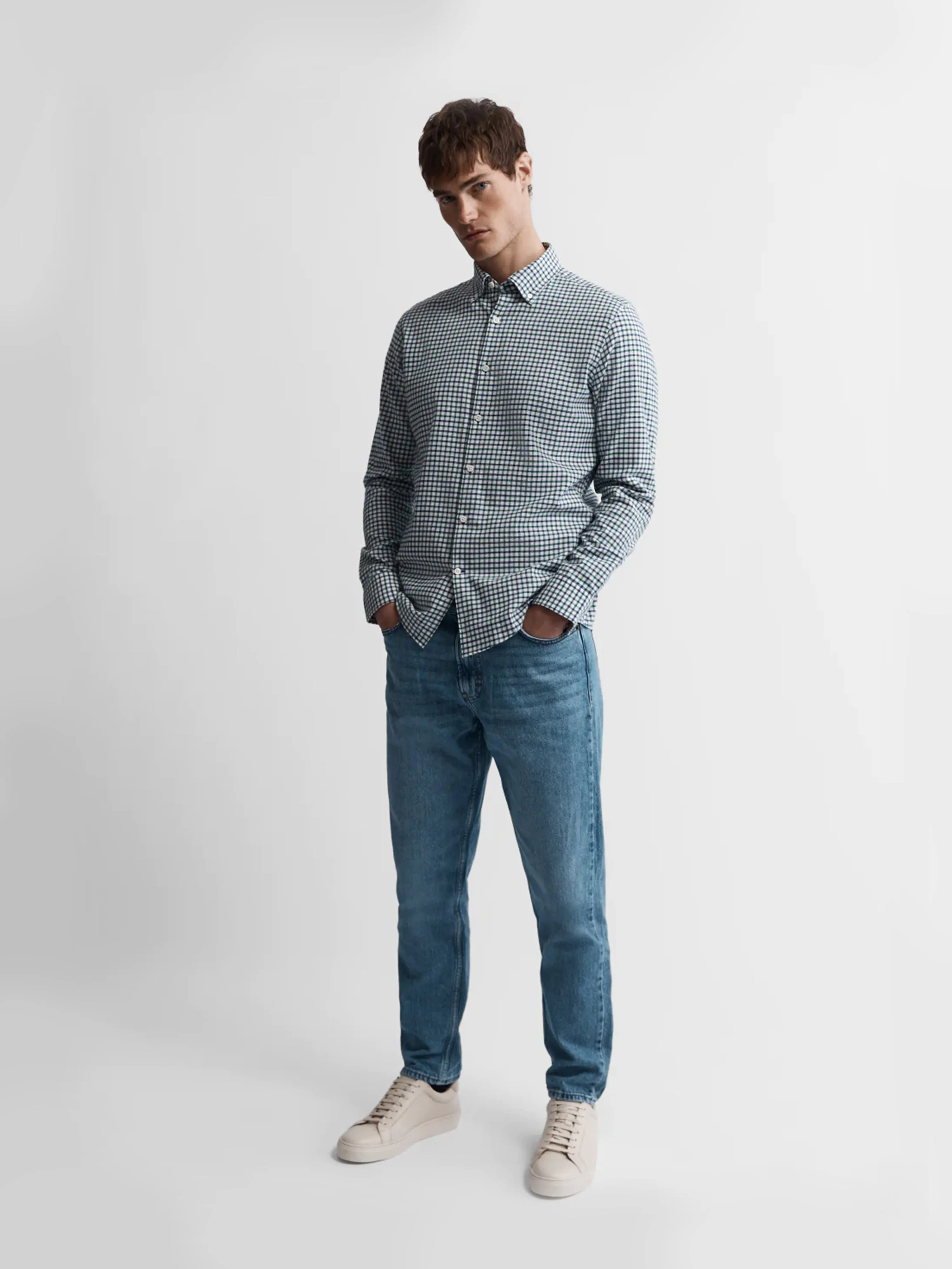 The Brushed Cotton Check Shirt sold by T.M.Lewin