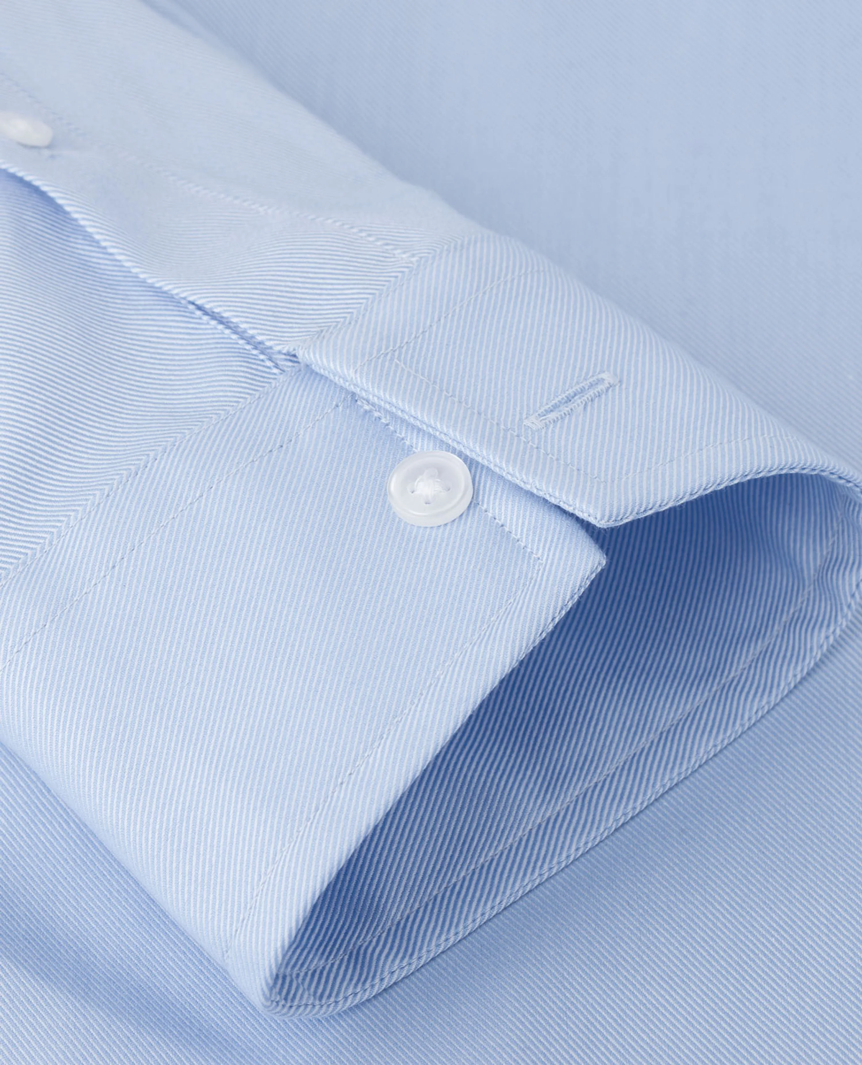 Fitted Plain Blue Luxury Twill Button Cuff Shirt sold by T.M.Lewin product image thumbnail 3