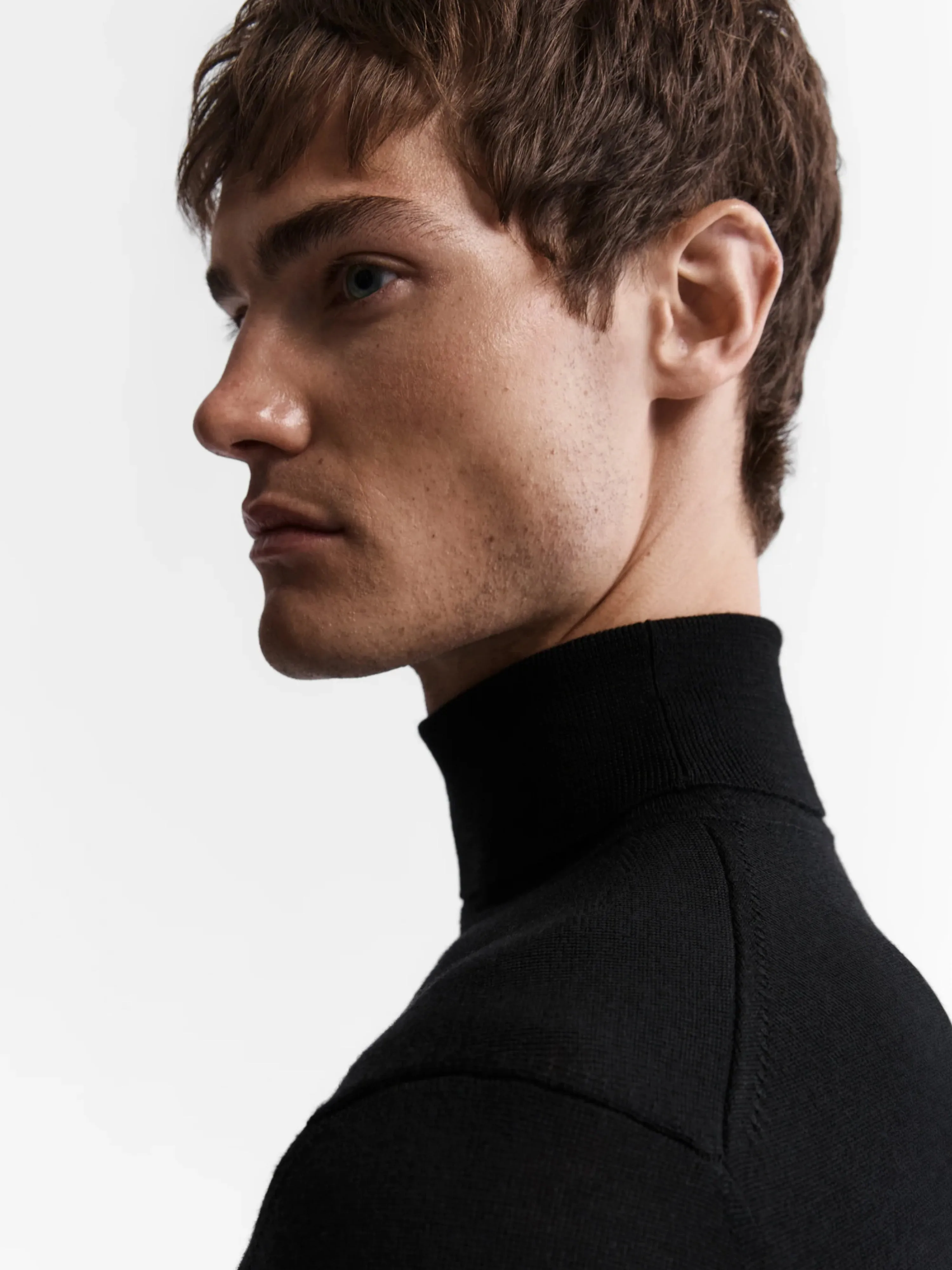 Merino Roll Neck Jumper - Black sold by T.M.Lewin product image thumbnail 2