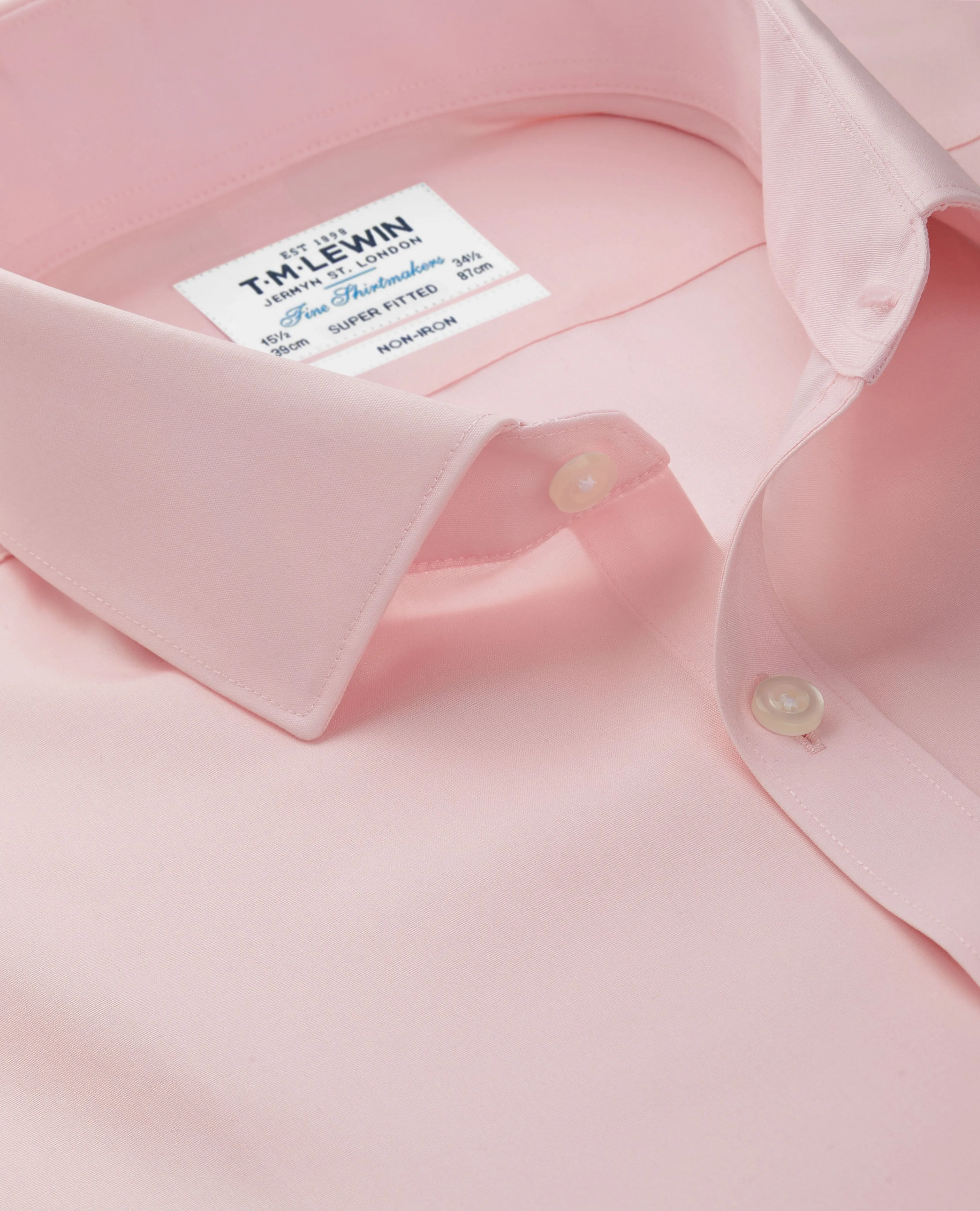 Non-Iron Fitted Pink Shirt sold by T.M.Lewin product image thumbnail 2