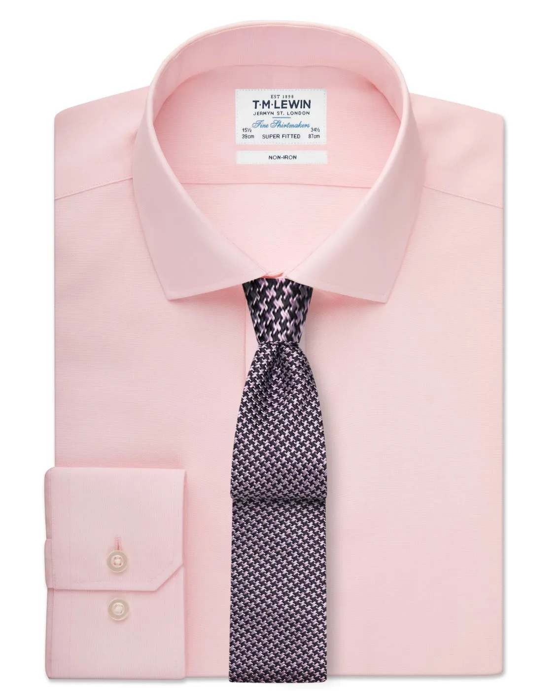 Non-Iron Fitted Pink Shirt sold by T.M.Lewin