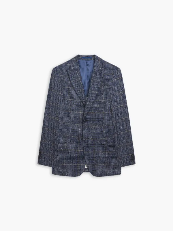 Rivington Wool Silk Slim Fit Blue Checked Jacket sold by T.M.Lewin