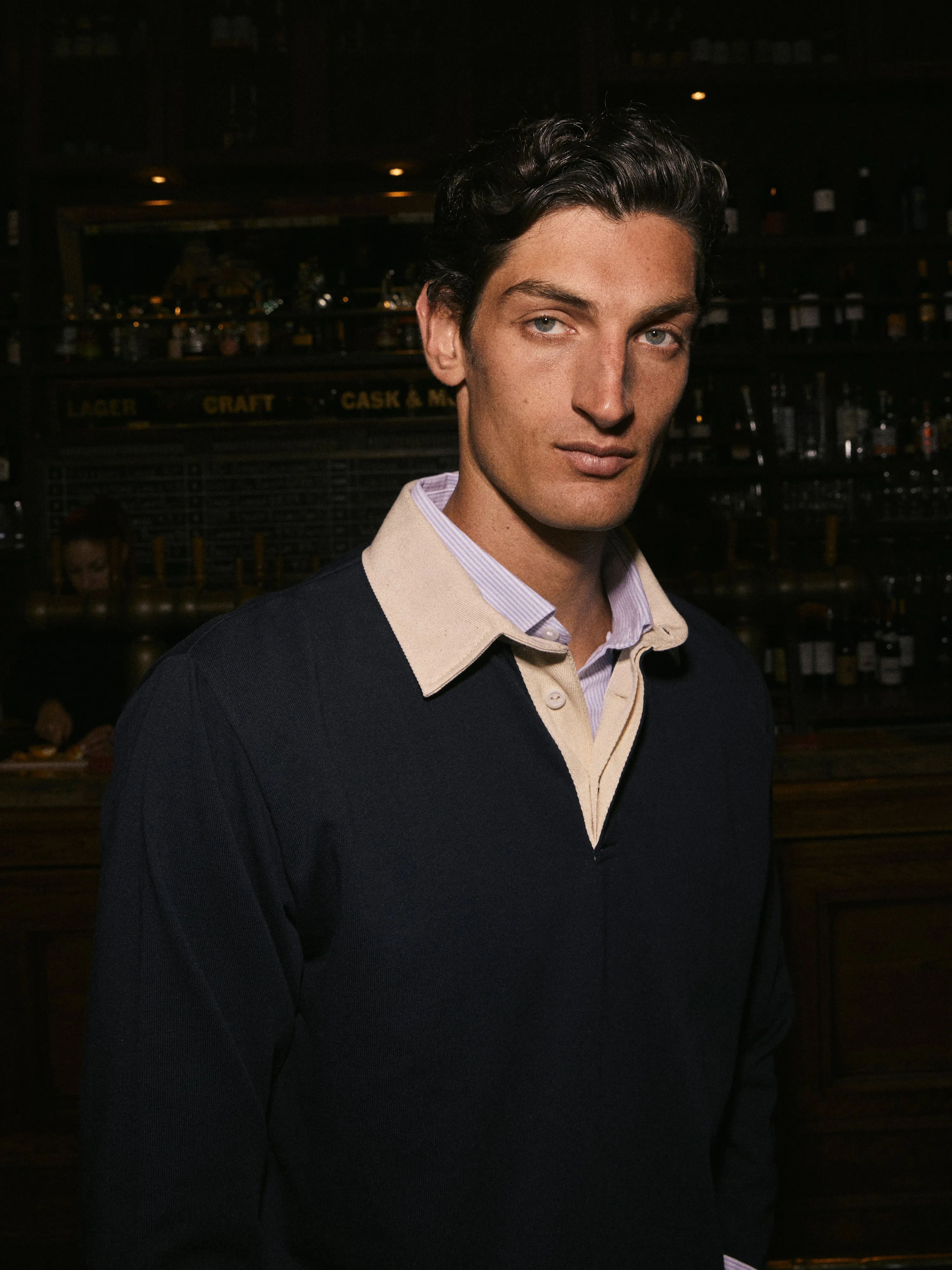 Cotton Rugby Shirt in Dark Navy sold by T.M.Lewin