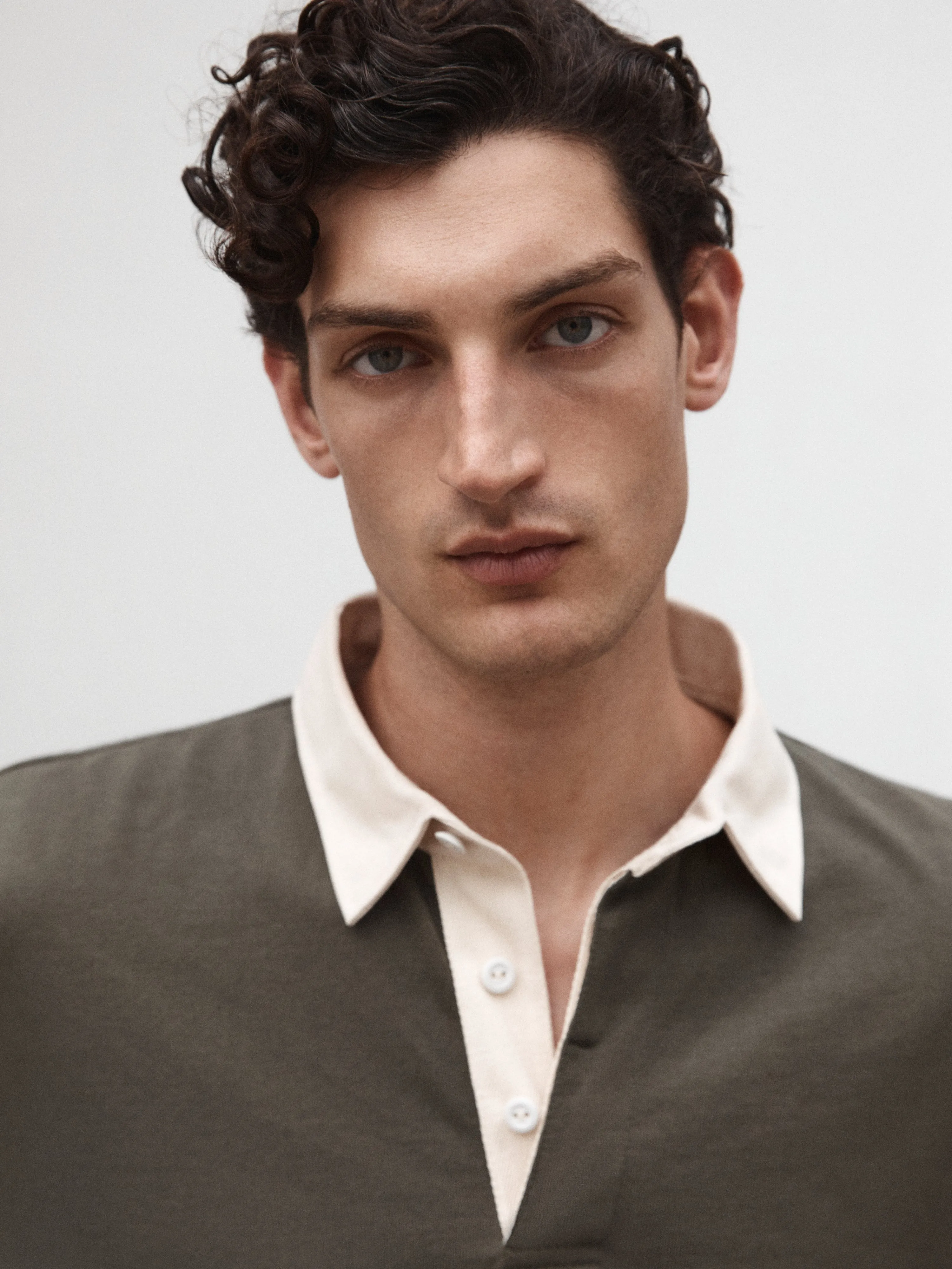 Cotton Rugby Shirt in Khaki sold by T.M.Lewin product image thumbnail 2