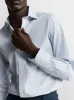 Light Blue Micro Check Plain Weave Slim Fit Single Cuff Classic Collar Shirt sold by T.M.Lewin