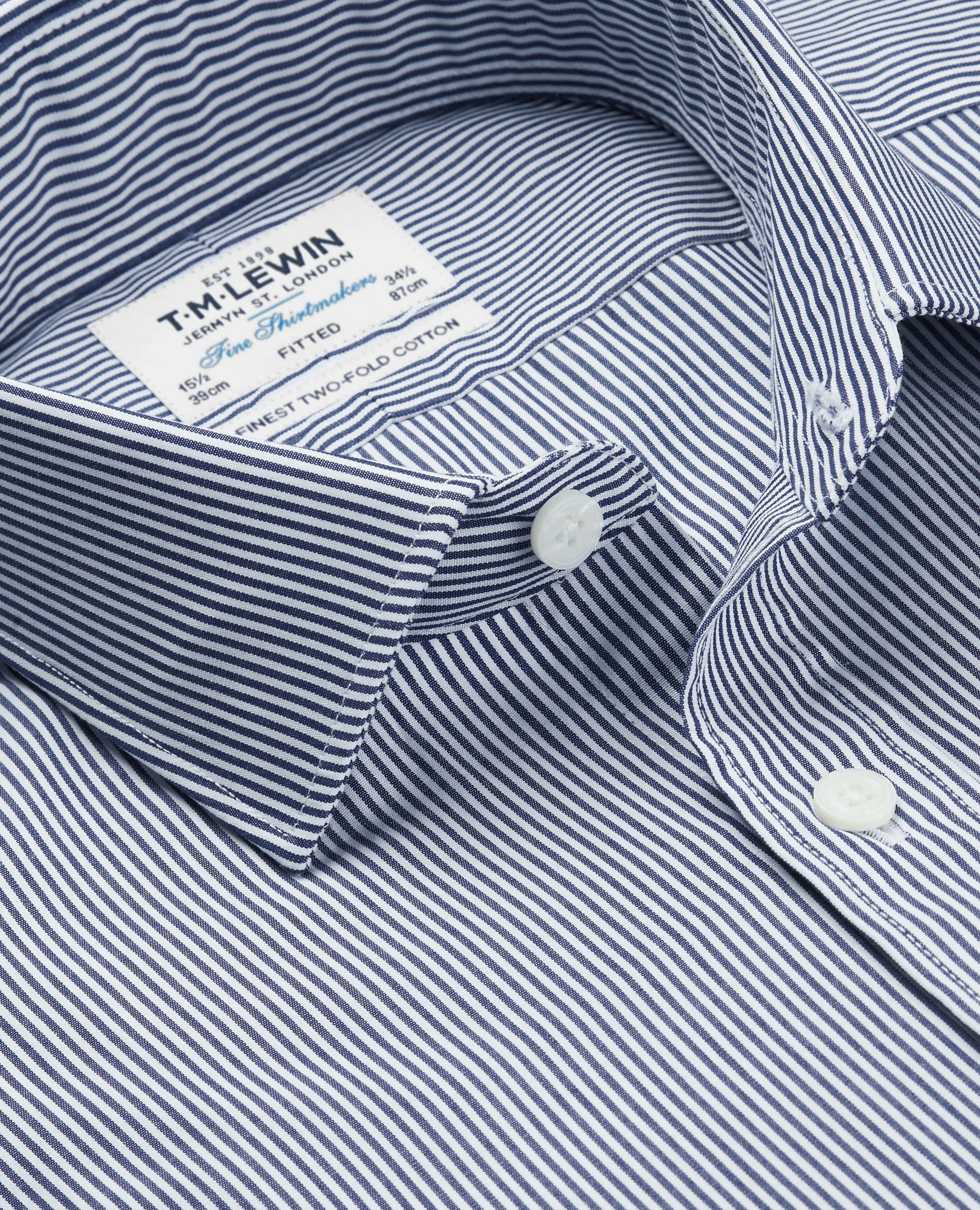Fitted Navy Bengal Stripe Shirt sold by T.M.Lewin product image thumbnail 3