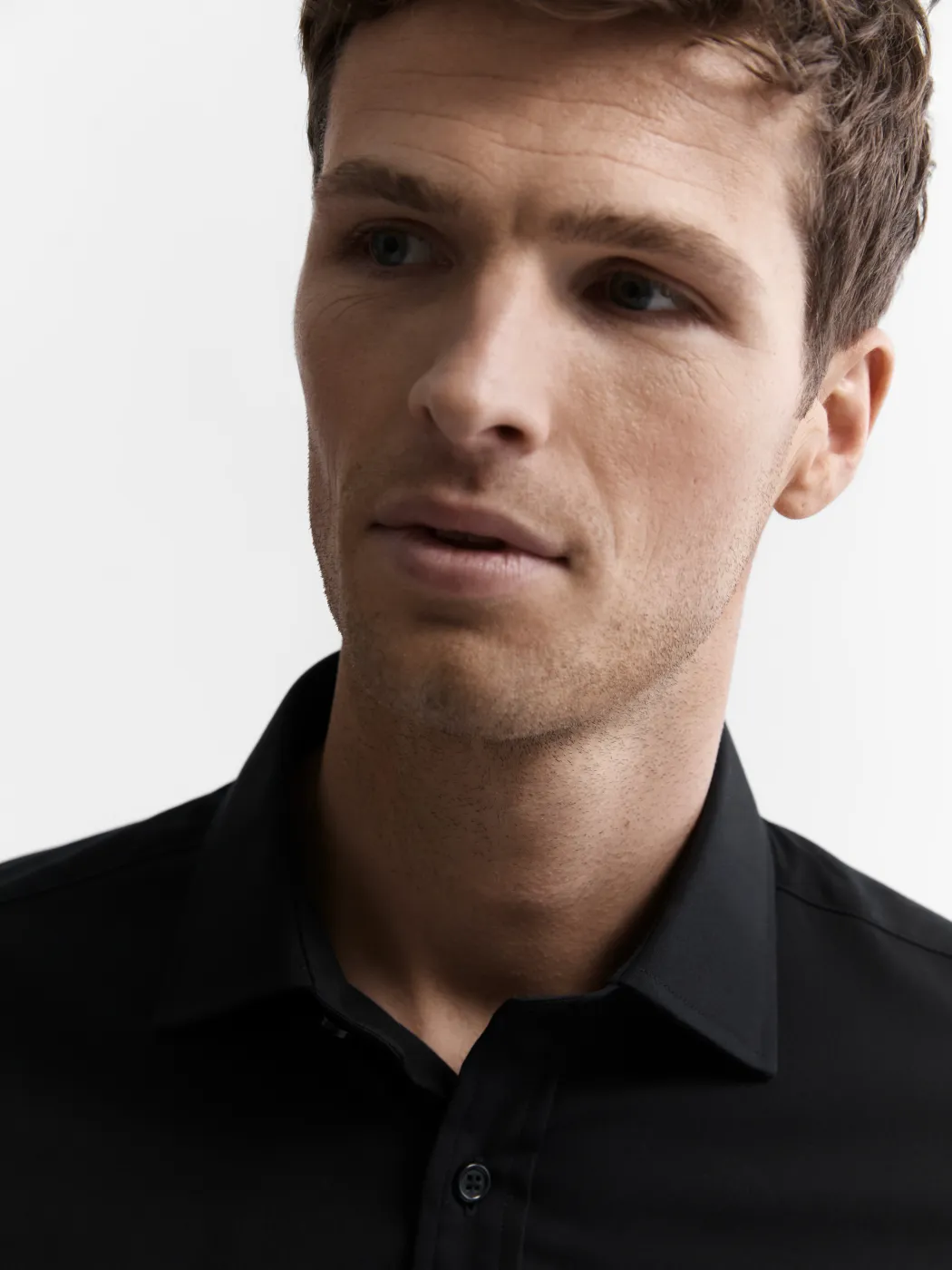 Black Poplin Slim Fit Single Cuff Classic Collar Shirt sold by T.M.Lewin product image thumbnail 2