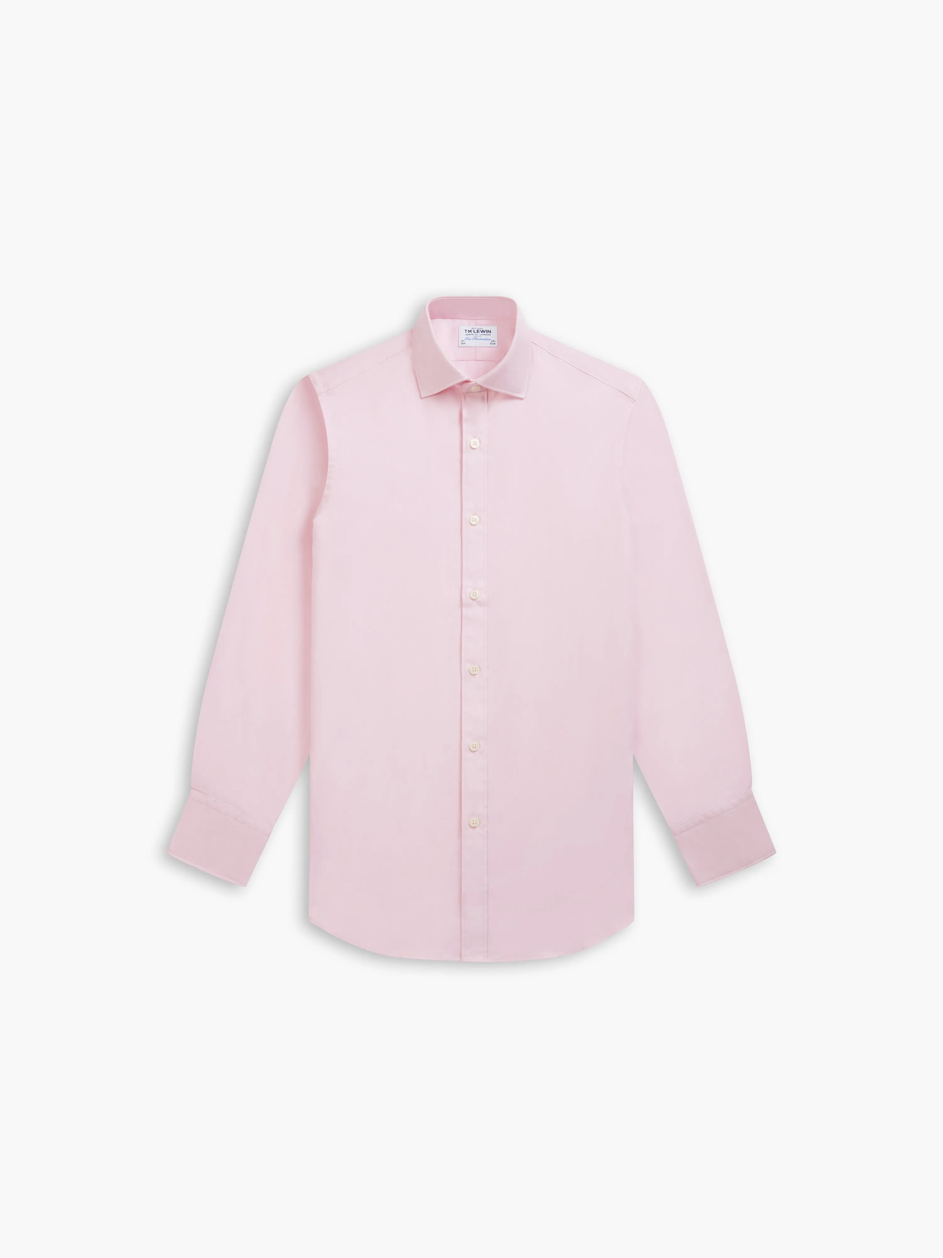 Pink Bold Twill Fitted Single Cuff Classic Collar Shirt sold by T.M.Lewin product image thumbnail 2