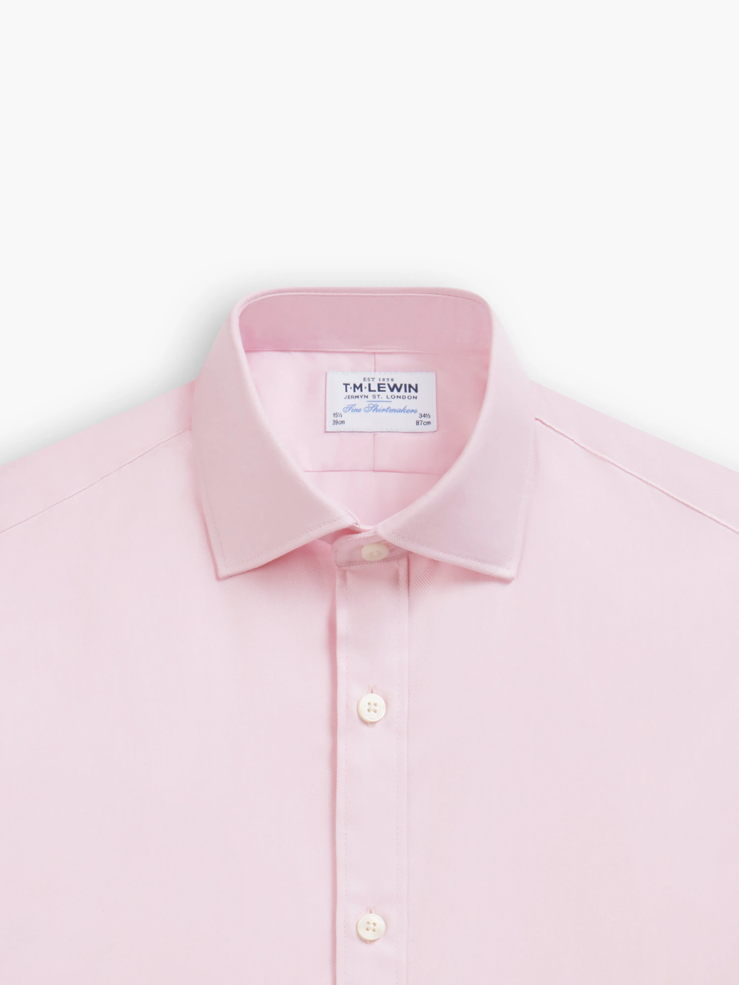 Pink Bold Twill Fitted Single Cuff Classic Collar Shirt sold by T.M.Lewin