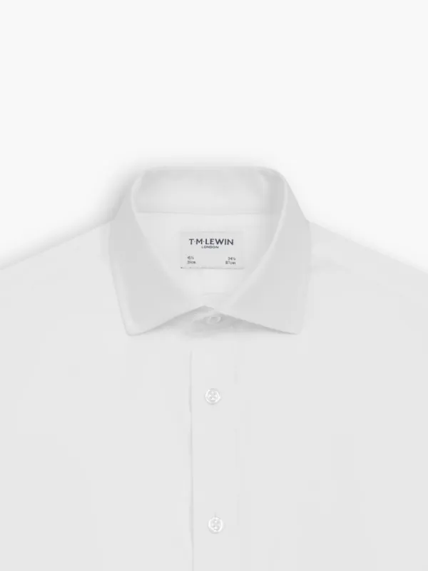 Non-Iron White Twill Regular Fit Dual Cuff Semi Cutaway Collar Shirt sold by T.M.Lewin