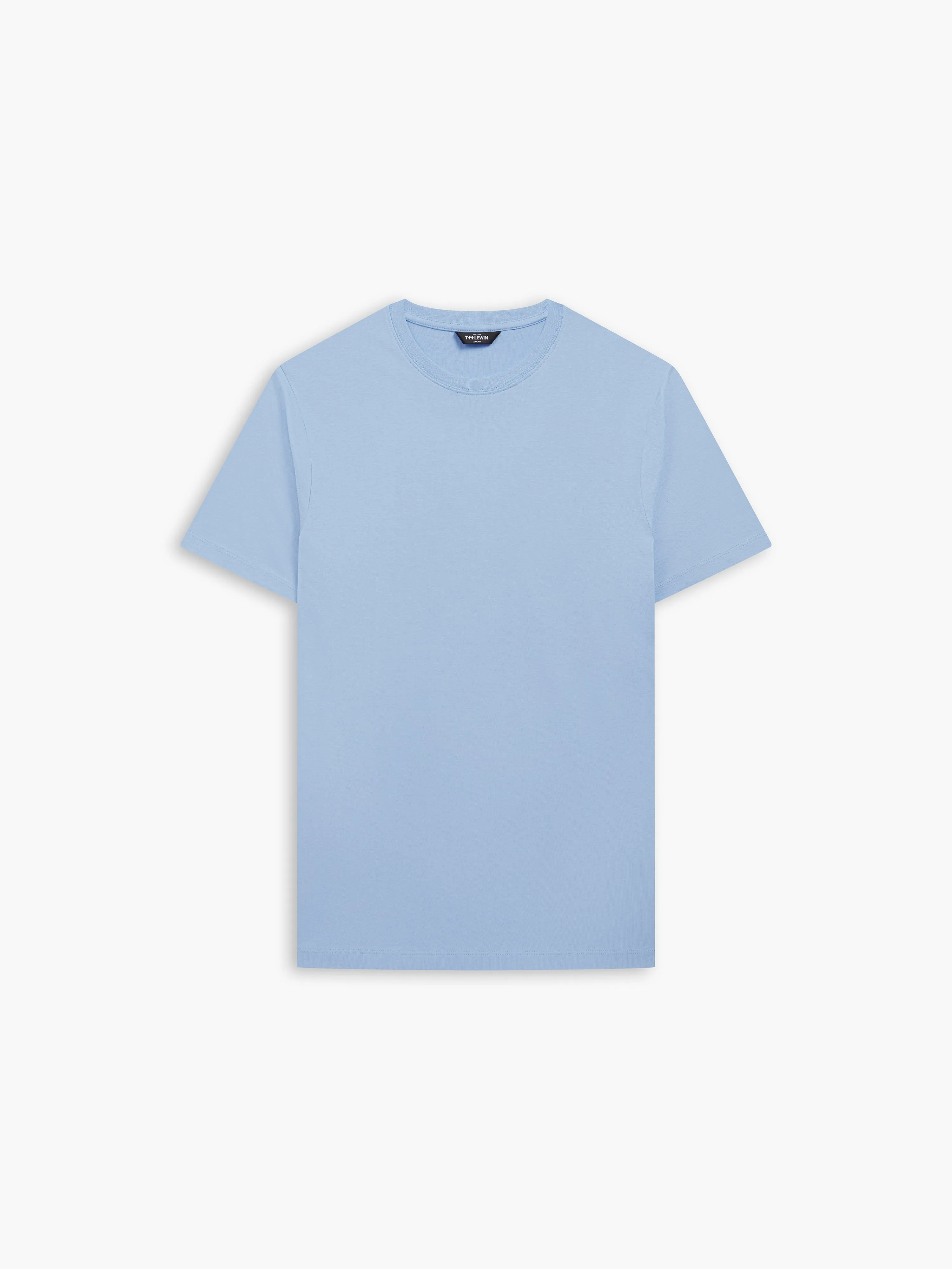 Light Blue Organic Cotton Crew Neck T-Shirt sold by T.M.Lewin
