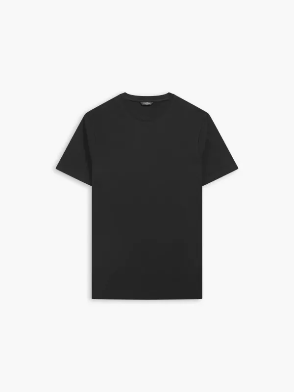 Black Organic Cotton Crew Neck T-Shirt sold by T.M.Lewin