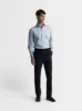 Non-Iron Sky Blue Poplin Slim Fit Classic Collar Single Cuff Shirt sold by T.M.Lewin