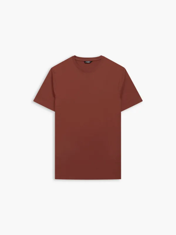 Burgundy Organic Cotton Crew Neck T-Shirt sold by T.M.Lewin