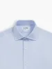Light Blue Bold Twill Slim Fit Double Cuff Classic Collar Shirt sold by T.M.Lewin