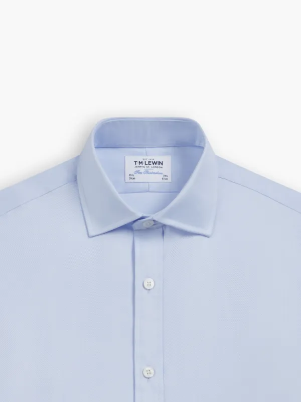 Light Blue Bold Twill Slim Fit Double Cuff Classic Collar Shirt sold by T.M.Lewin