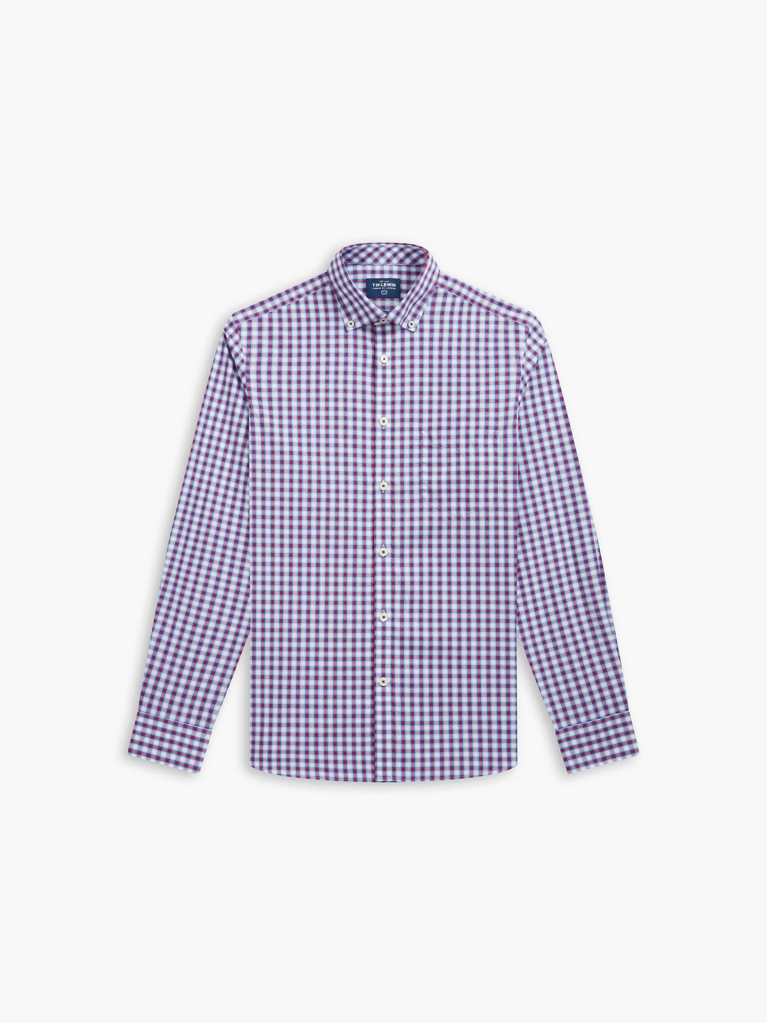 Slim Fit Navy Bold Check Shirt sold by T.M.Lewin