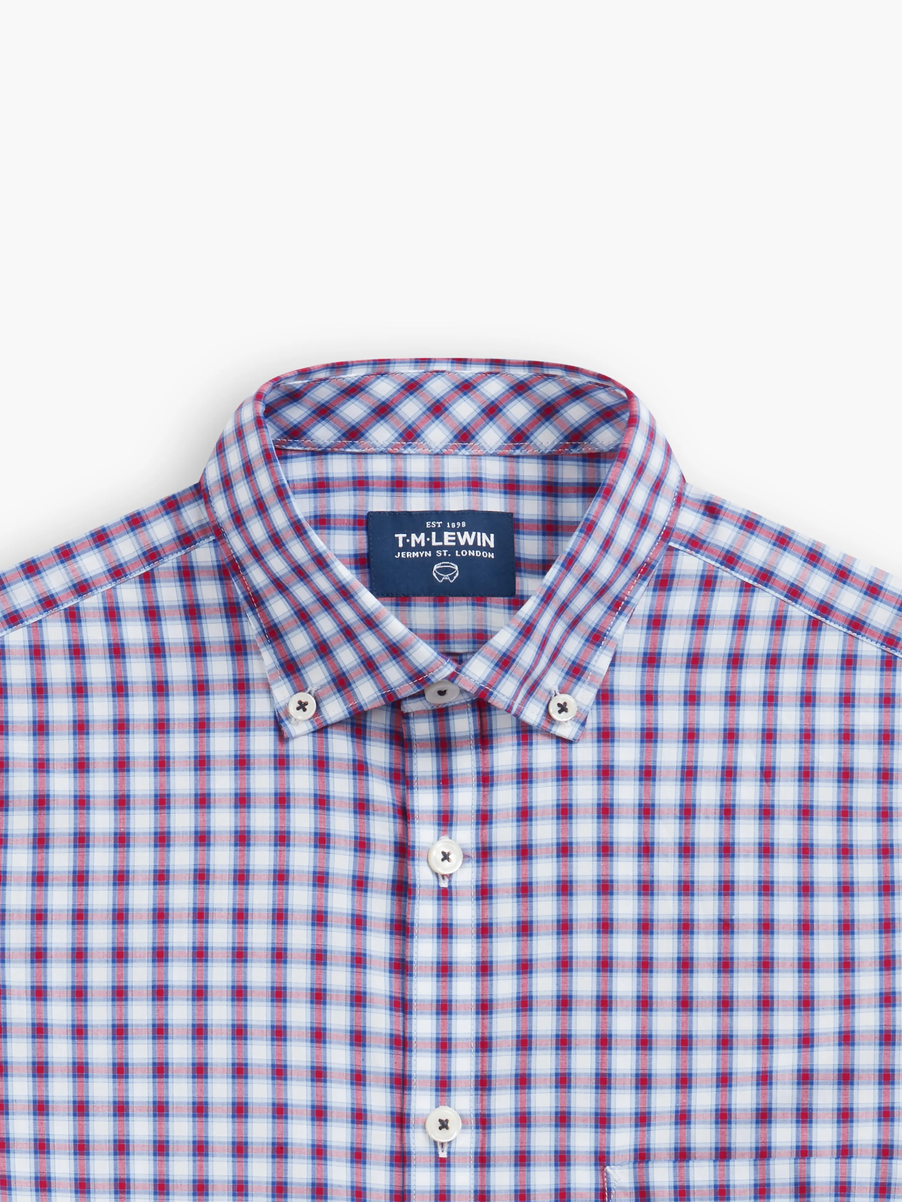 Slim Fit Navy Bold Check Shirt sold by T.M.Lewin product image thumbnail 2