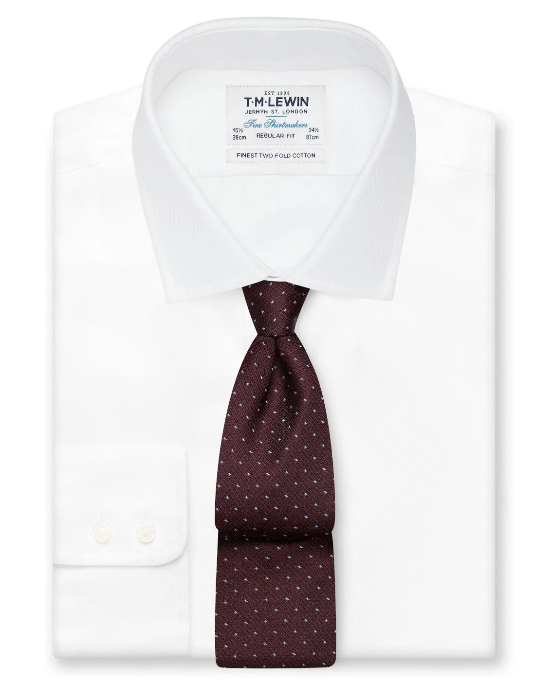 Double Dash Spot Tie Burgundy Blue sold by T.M.Lewin product image thumbnail 2