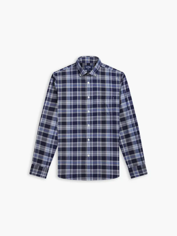 Large Check Slim Fit Blue Navy White Shirt sold by T.M.Lewin