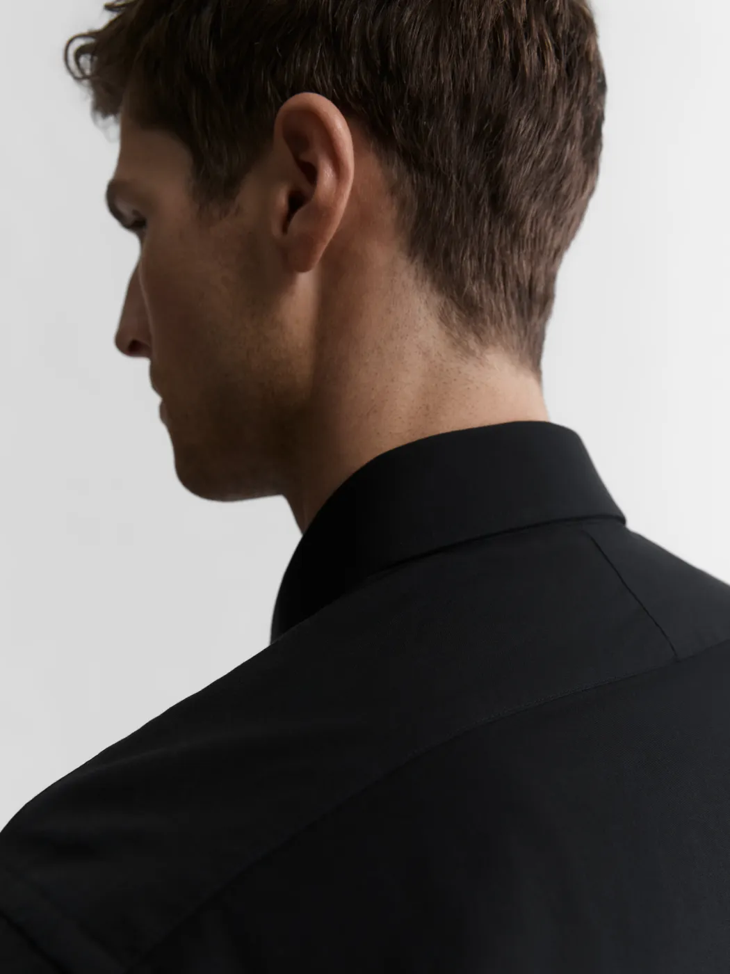 Black Poplin Stretch Slim Fit Single Cuff Cutaway Collar Shirt sold by T.M.Lewin product image thumbnail 3
