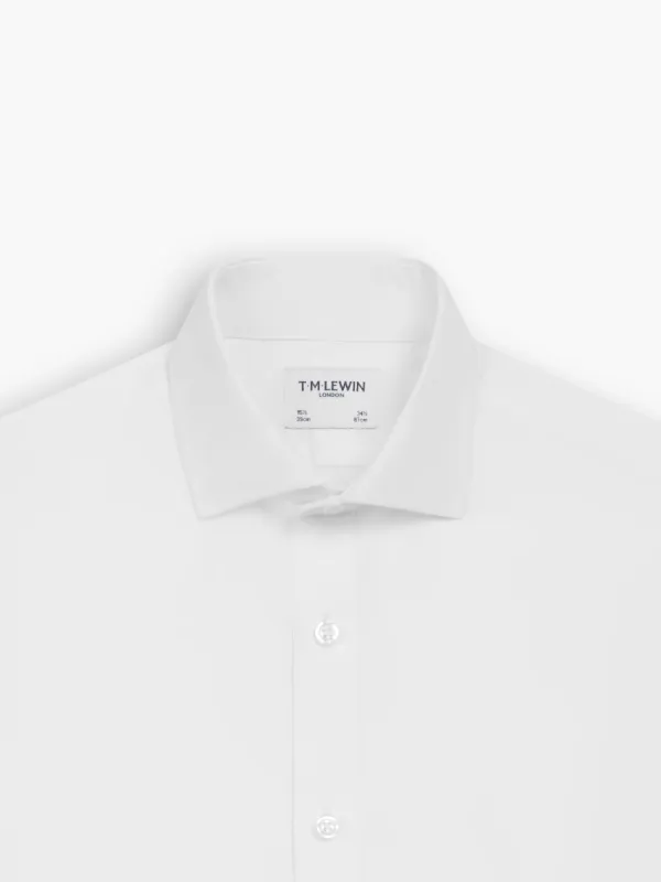 Non-Iron White Poplin Slim Fit Single Cuff Cutaway Collar Shirt sold by T.M.Lewin