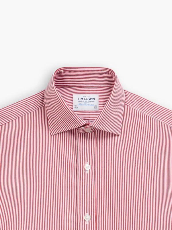 Non-Iron Red Bengal Stripe Twill Shirt - Slim Fit sold by T.M.Lewin