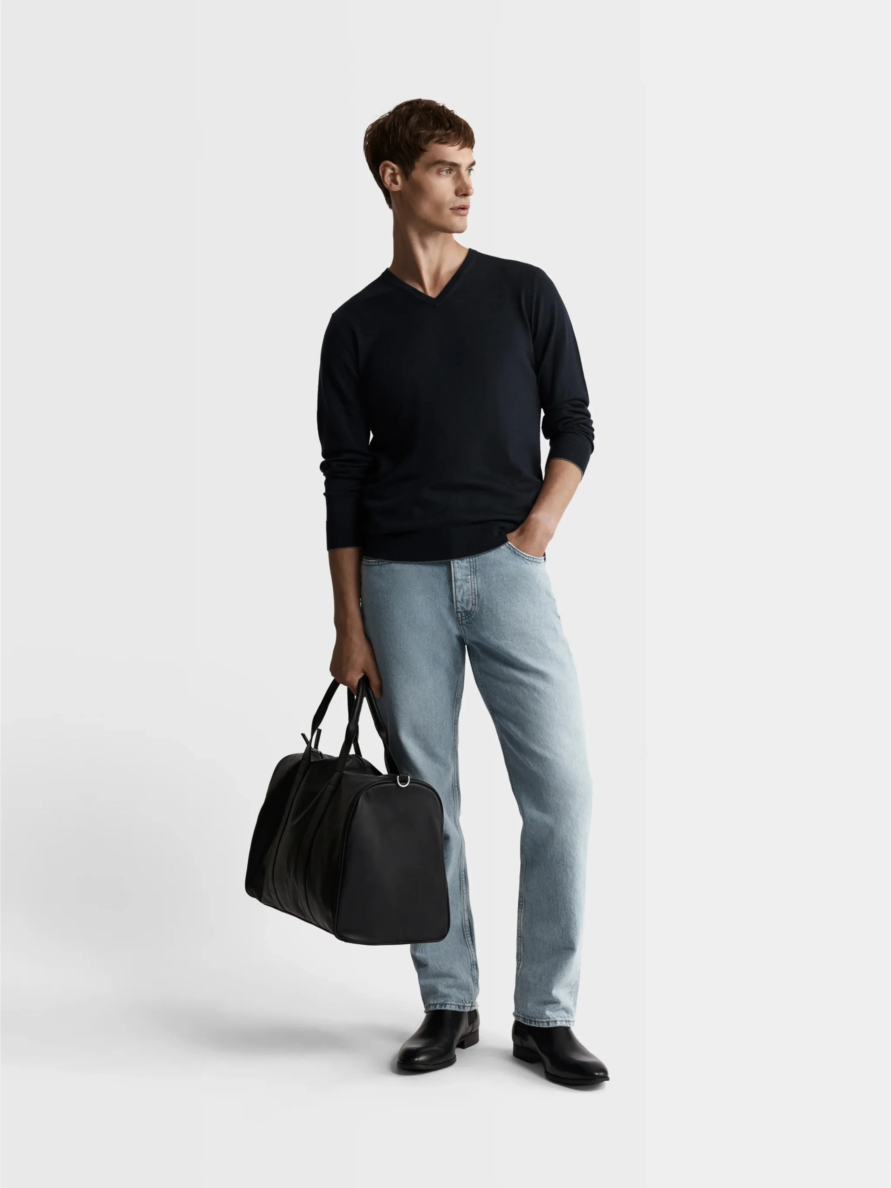 The Merino Wool V-Neck Jumper sold by T.M.Lewin