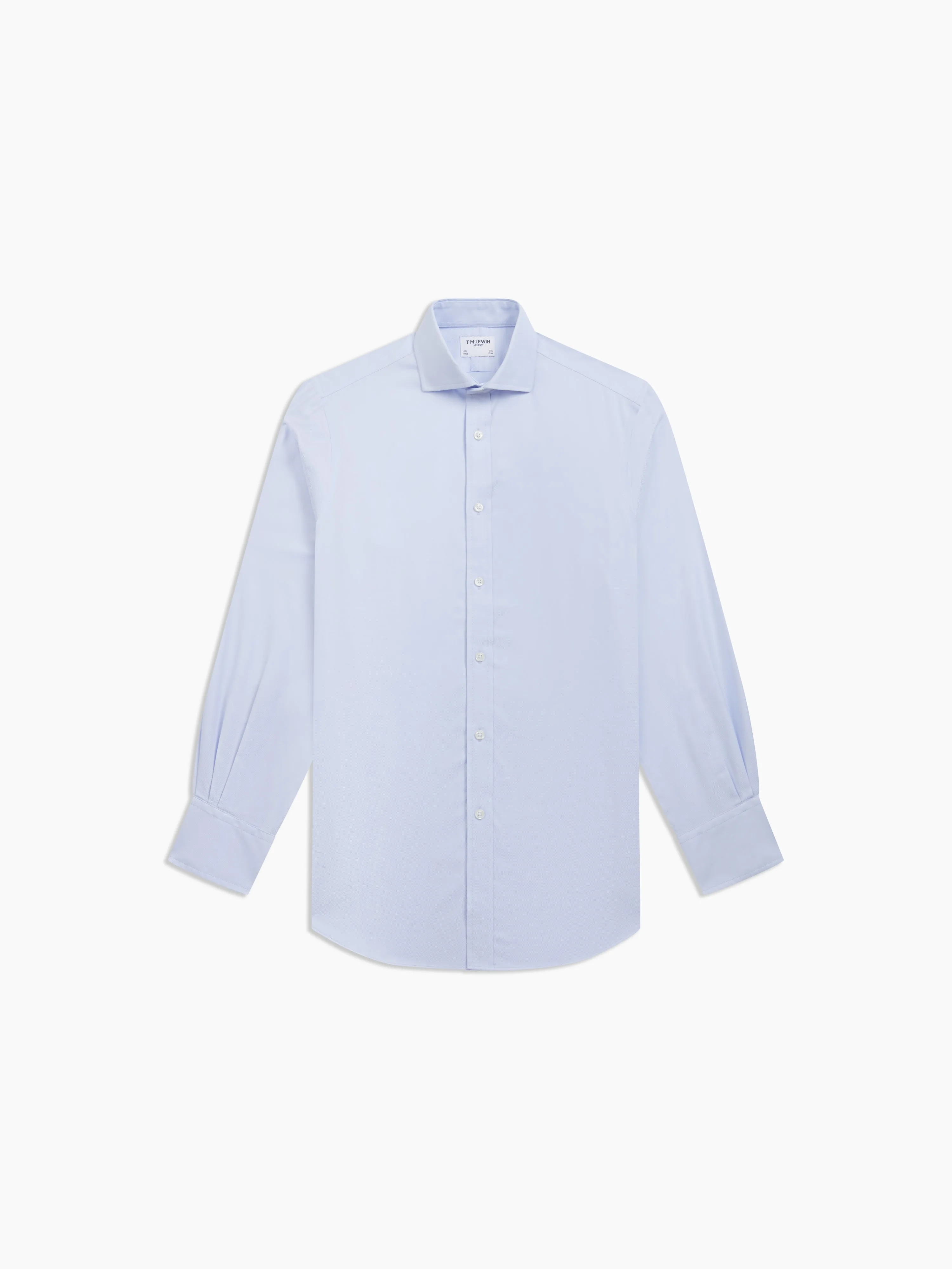 Non-Iron Sky Blue Plain Oxford Fitted Single Cuff Semi-Cutaway Collar Shirt sold by T.M.Lewin product image thumbnail 2