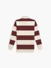 Cotton Rugby Shirt in Burgundy Stripe sold by T.M.Lewin