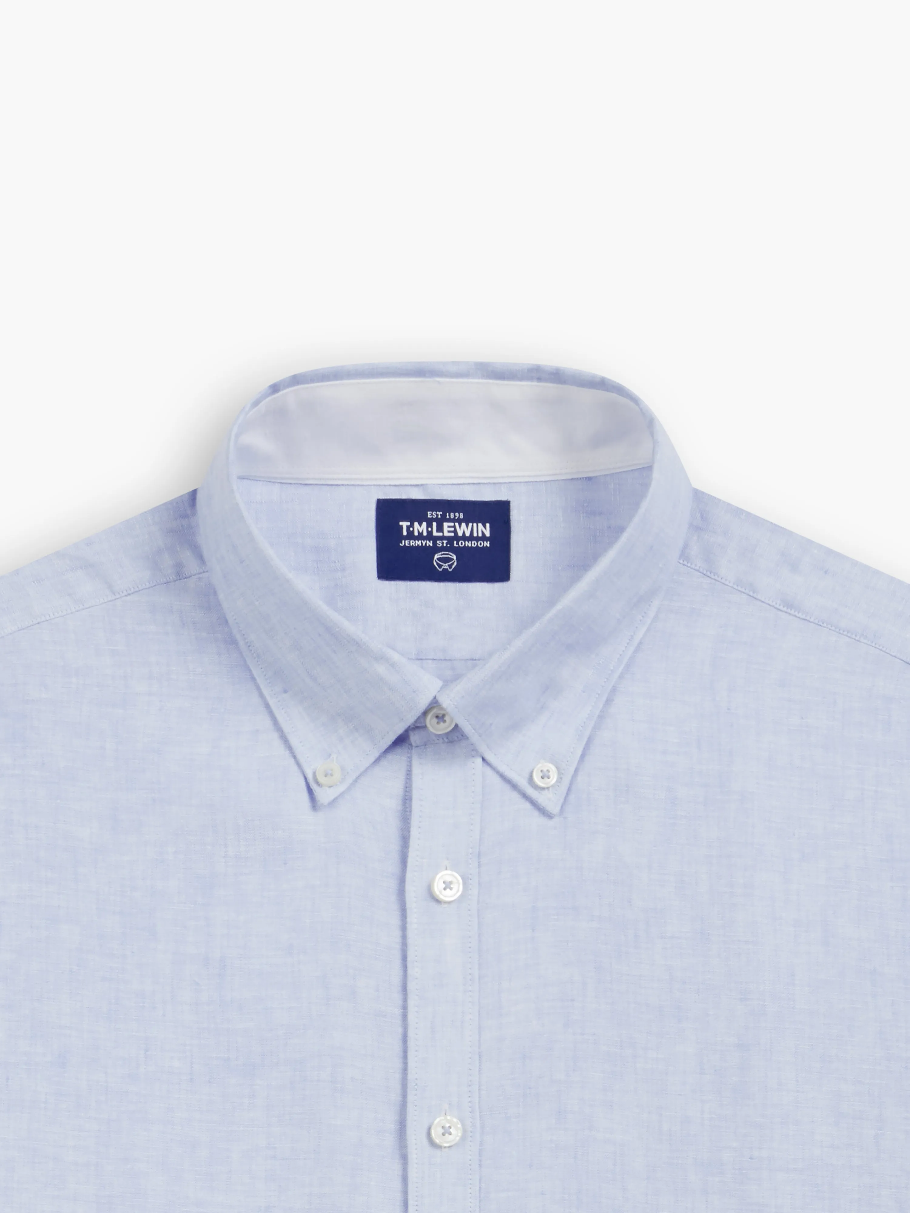 Slim Fit Blue Linen Modal Shirt sold by T.M.Lewin product image thumbnail 2