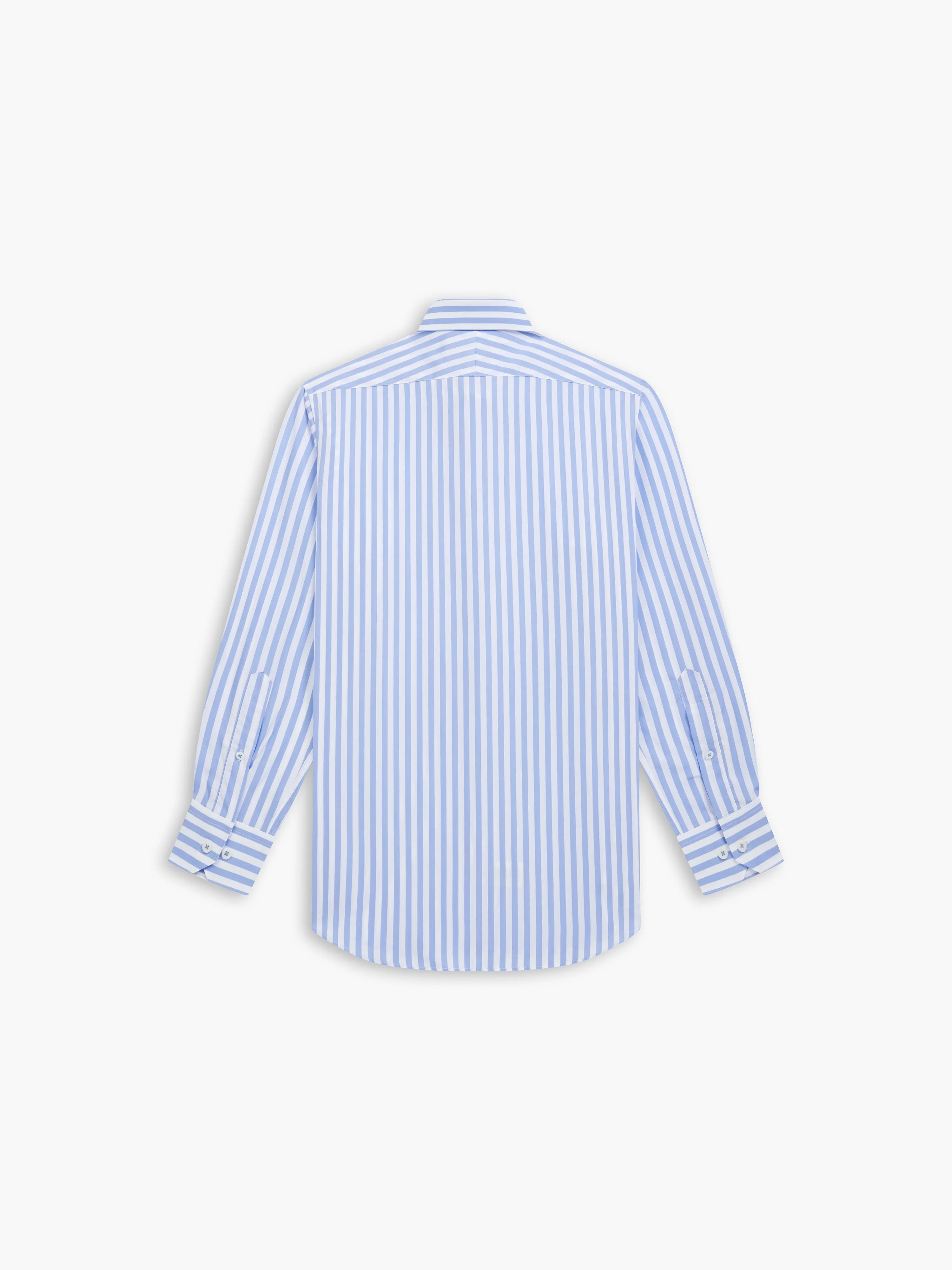 Max Cool Blue Awning Stripe Poplin Slim Fit Single Cuff Classic Collar Shirt sold by T.M.Lewin product image thumbnail 4