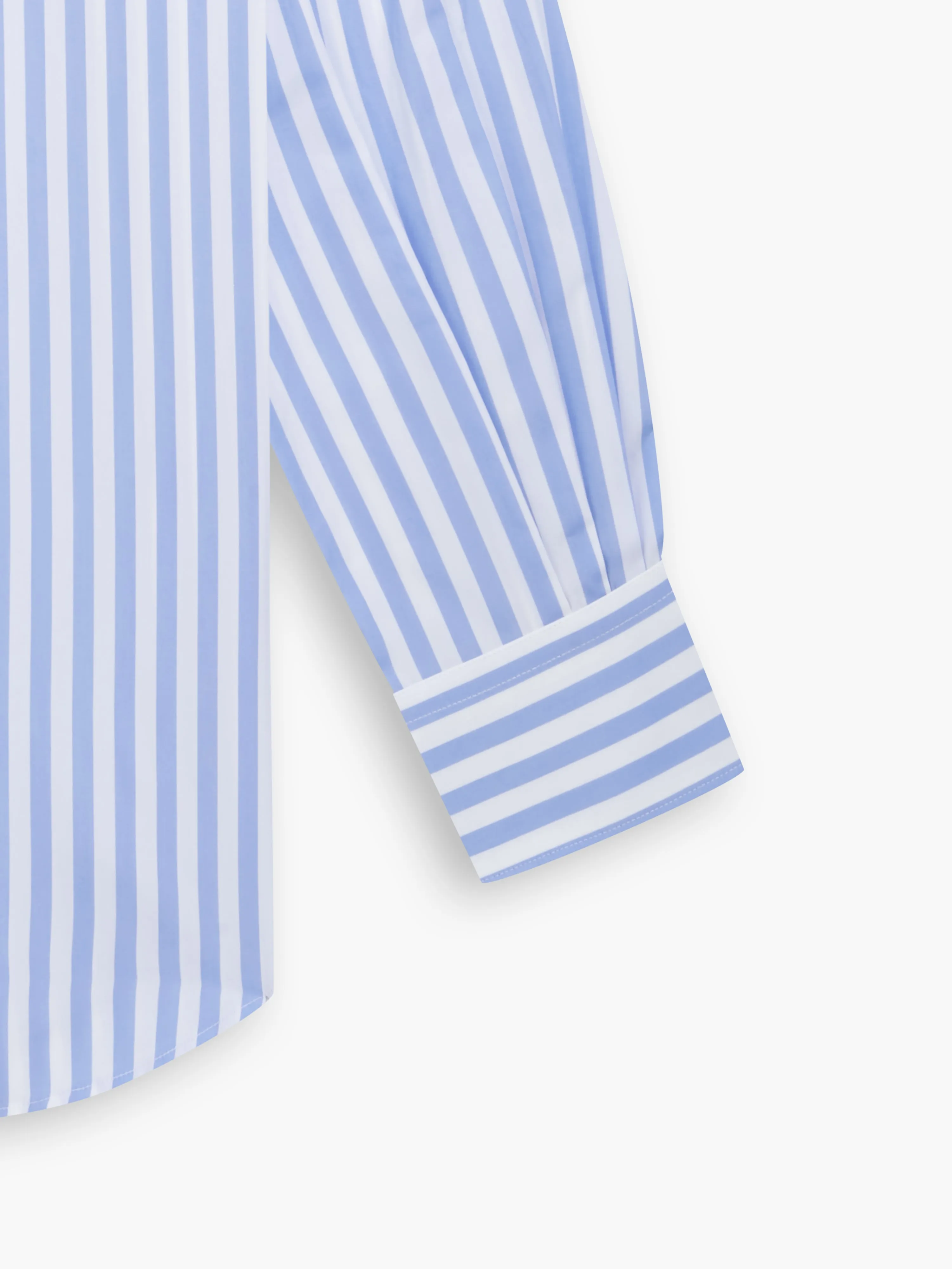 Max Cool Blue Awning Stripe Poplin Slim Fit Single Cuff Classic Collar Shirt sold by T.M.Lewin product image thumbnail 3