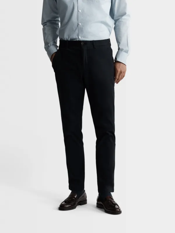 Moretti Extra Slim Fit Navy Textured Chino sold by T.M.Lewin