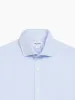 Non-Iron Blue Mini Rectangle Plain Weave Fitted Single Cuff Semi-Cutaway Collar Shirt sold by T.M.Lewin