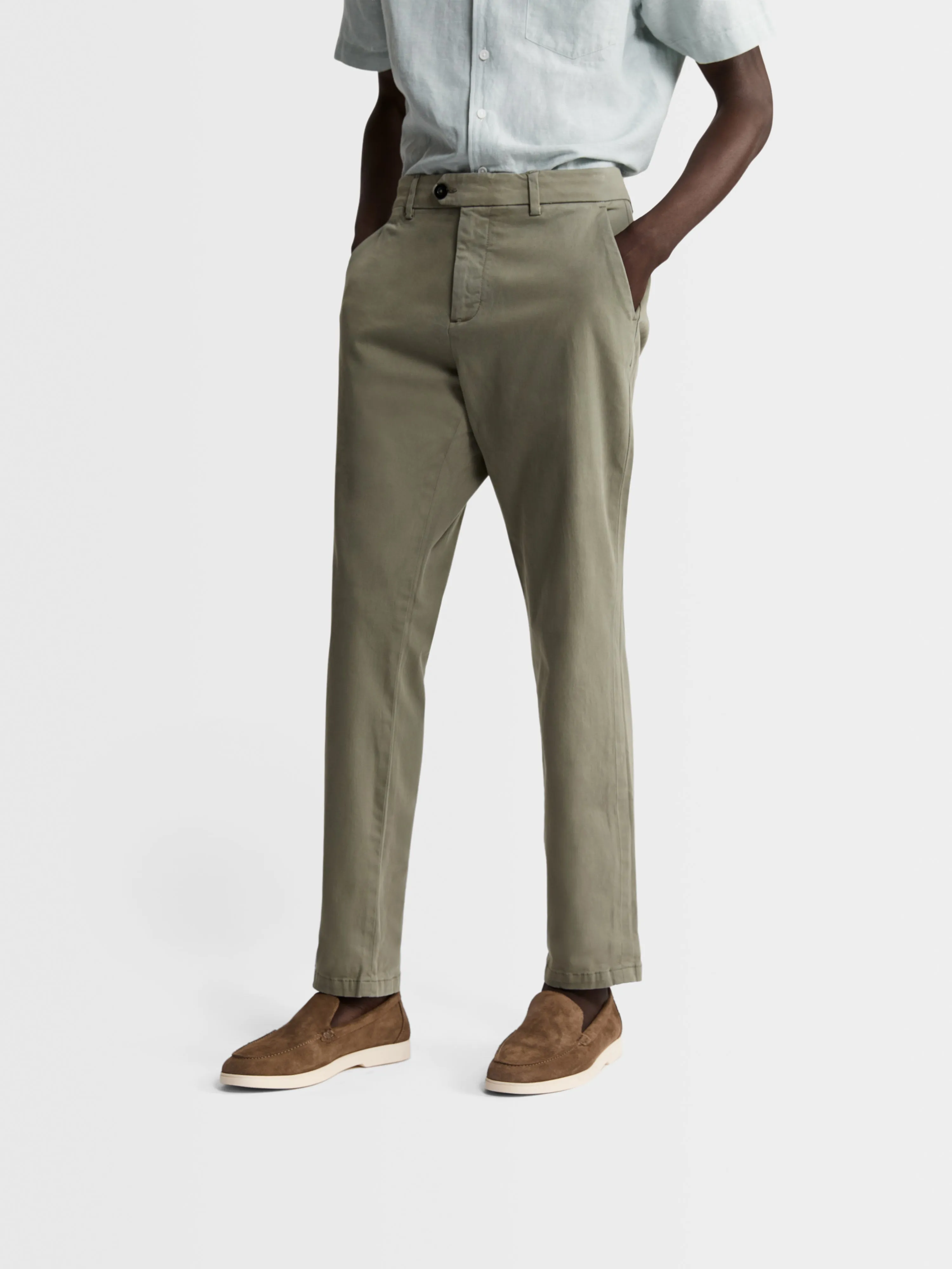 Regular Fit Khaki Chinos sold by T.M.Lewin