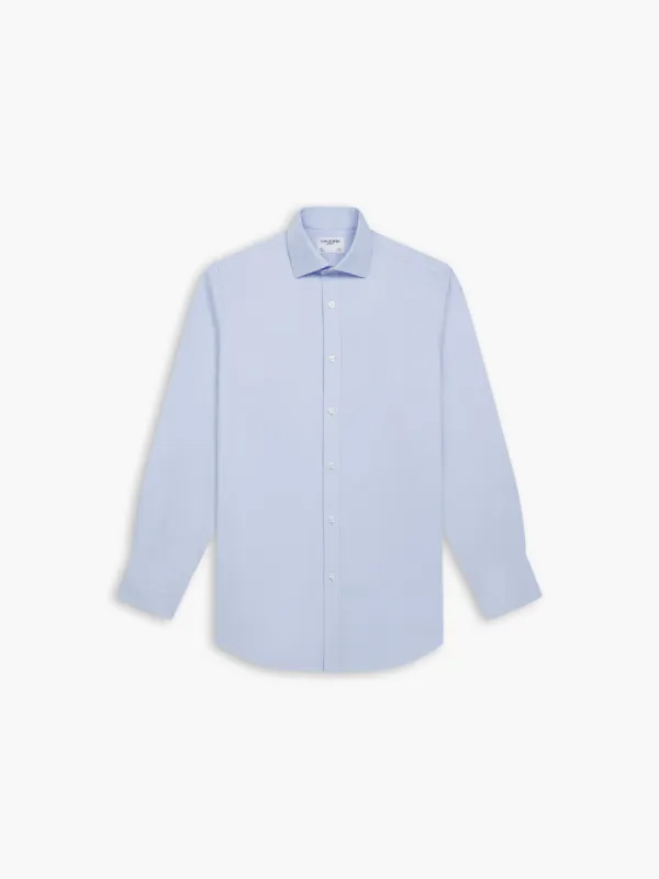 Non-Iron Pale Blue Twill Fitted Single Cuff Classic Collar Shirt sold by T.M.Lewin