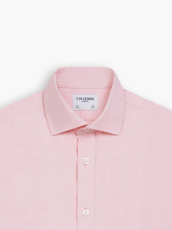 Non-Iron Pale Pink Twill Slim Fit Double Cuff Classic Collar Shirt sold by T.M.Lewin