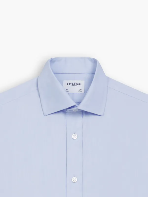 Non-Iron Sky Blue Slim Fit Twill Double Cuff Classic Collar Shirt sold by T.M.Lewin