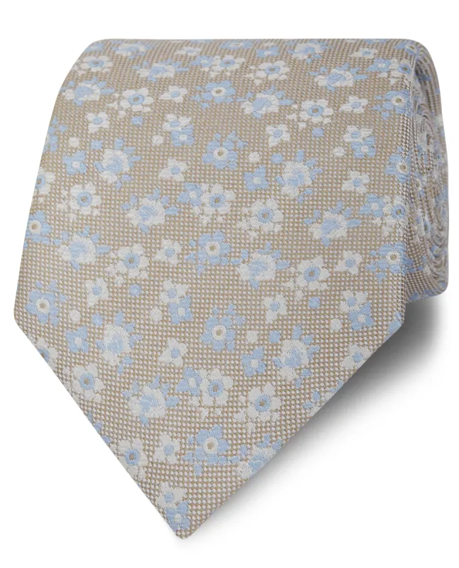 Occasionwear Wide Champagne Floral Silk Tie sold by T.M.Lewin