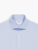 Non-Iron Blue Poplin Slim Fit Single Cuff Cutaway Collar Shirt sold by T.M.Lewin