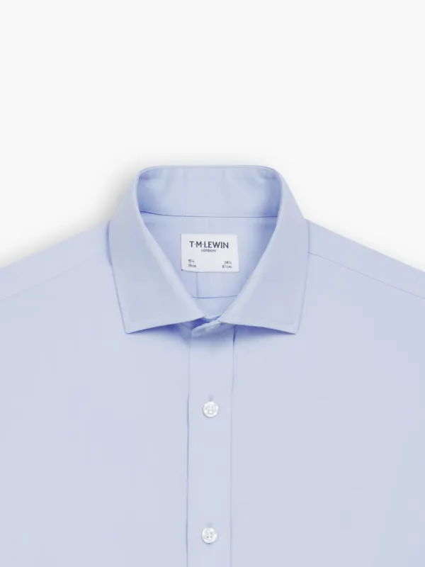 Non-Iron Blue Poplin Slim Fit Single Cuff Cutaway Collar Shirt sold by T.M.Lewin
