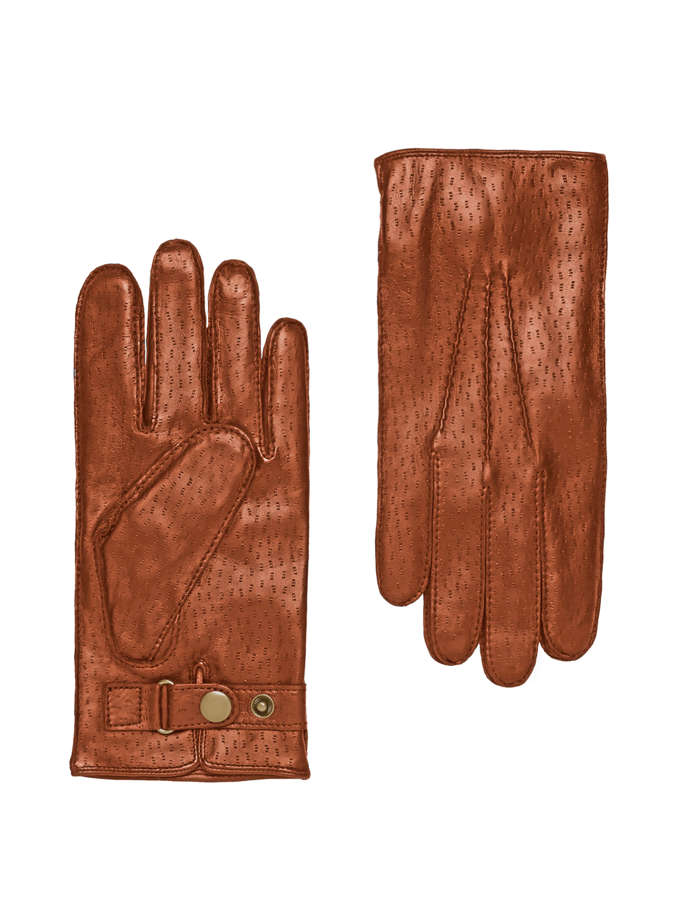 Luxury Textured Leather Tan Cashmere-Lined Gloves sold by T.M.Lewin